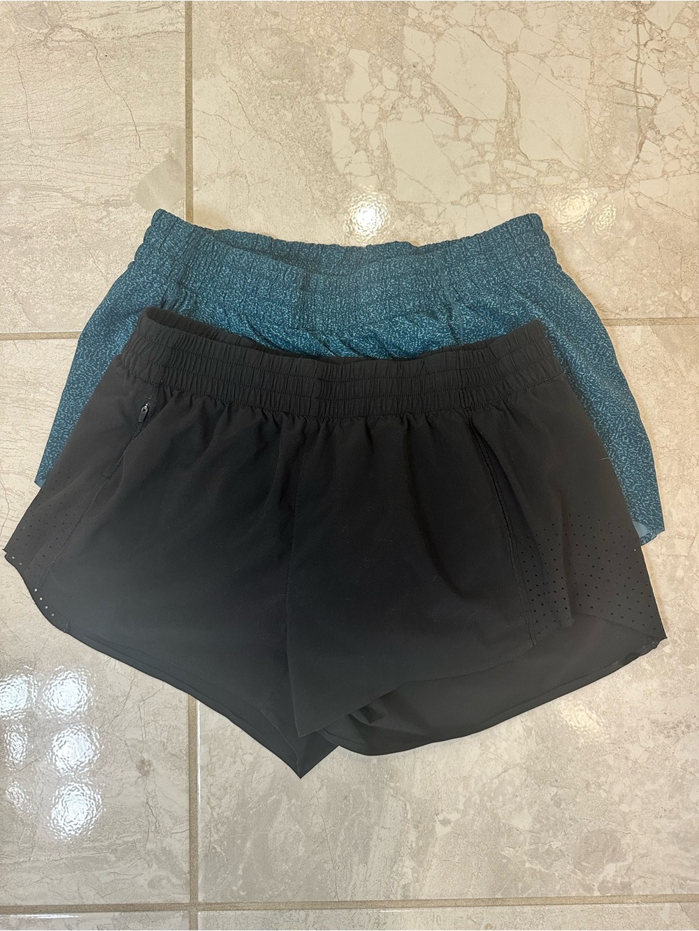 Athleta BUNDLE of 2 Hustle shorts - Black and Teal